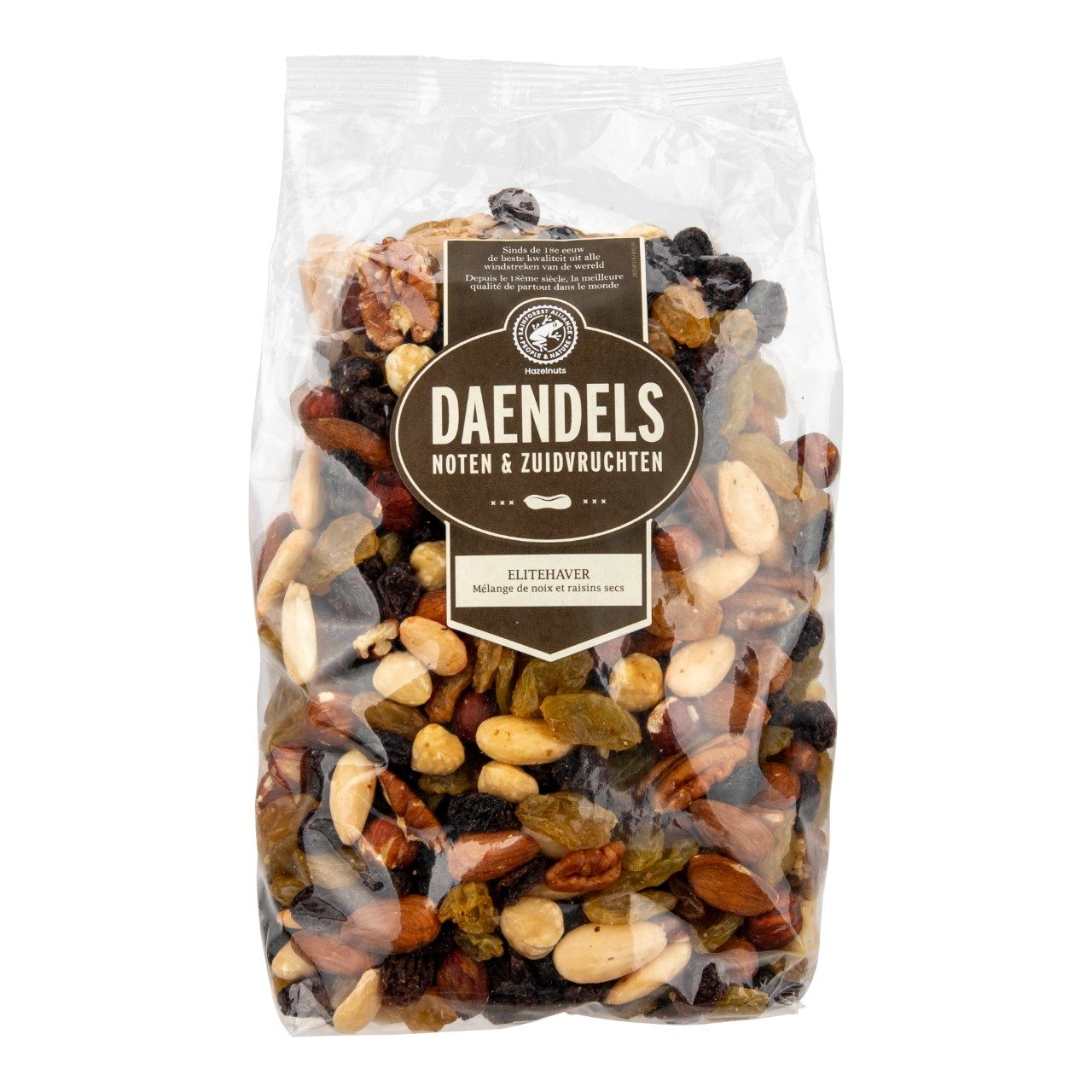 Milieuvriendelijk ik ga akkoord met Perth Daendels Elitehaver mix van rauwe noten en rozijnen Zak 1 kilo | dekweker.nl